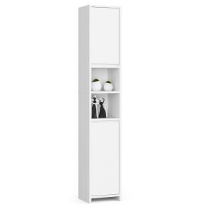 Uni Bathroom Shelf - White - 2 Doors 2 Shelves