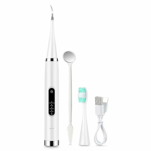 DentaShine electric toothbrush and tartar remover with accessories: brush head, mirror, USB cable