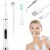 DentaShine electric toothbrush and tartar remover kit with accessories and woman brushing teeth