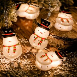 Karácsonyi Hóember Fényfüzér - 2x2m, 20 LED, lampki choinkowe w kształcie bałwana, dekoracja świąteczna - Nonbrand Lightshine