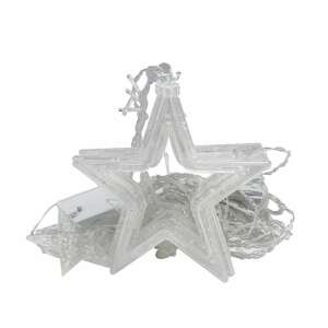 Csillagfüggöny fények, meleg fehér, 6 csillag, karácsonyi fények, ablak dekoráció, tündérfények - Nonbrand Fényfüzér