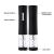 Black Electric Wine Opener Features: Release Button, Extract Button, Battery Cover, Foil Cutter