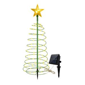 Solar-Powered LED Christmas Tree Decoration with Star, 85cm High, Warm Yellow Light 145695966 - Outdoor Christmas decoration