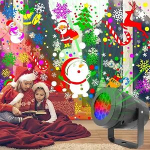 Karácsonyi LED laser projector projecting Christmas patterns indoors, family reading - Nonbrand Christmas Decoration