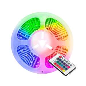 RGB LED pásik, samolepiaci, s napájaním a diaľkovým ovládaním, A+, dĺžka 15/20 m, 15 m 109820114