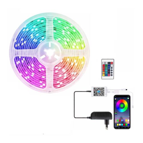 RGB LED Strip, Remote Control, App Control, USB, 10m, White 131324941