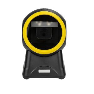 USB Barcode Scanner with Cable, 1D 2D QR, Omnidirectional, Black-Yellow 131326663 - Office technology