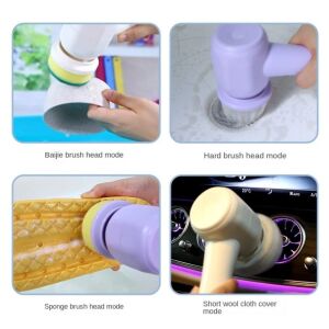 Collage of 4-in-1 Electric Cleaning Brush in various cleaning scenarios - Cleaning