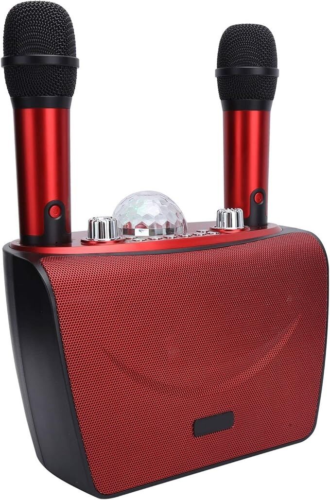 Portable Speaker with 2 Microphones XY899, LED Lighting, 45W, Bluetooth, Red