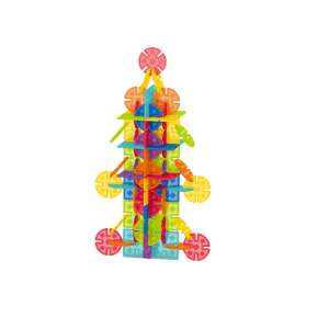 Set de blocuri de construcție în formă de fulg de nea, 112 piese, colorat, jucărie STEM de învățare - Jocuri creative și de construcție