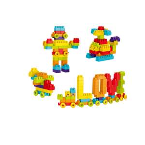Blocuri de construcție din plastic colorate pentru copii, 200 de bucăți, construiește un robot, un elicopter, o mașină și cuvântul dragoste - Jocuri de constructie - Lego