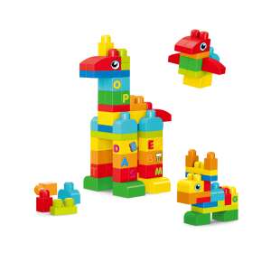 Builder Blocks construction toy set, 62 pieces, featuring colorful blocks that can be used to build animals and other structures, perfect for developing creativity and fine motor skills - Plastic Building Toy
