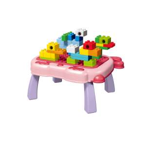 Pink 3-in-1 Rabbit table for kids with building blocks, drawing board and storage - Nonbrand Interactive Kids' Toy