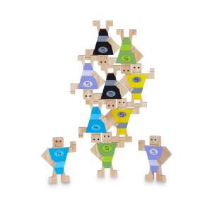 Wooden balancing game, stackable figures, balance game, wooden toy, stacking game, balance toy, wooden people, balance challenge, wooden figures, balance game for kids - BS Toys