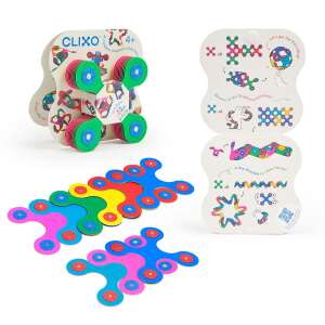 Clixo Tiny & Mighty magnetic building toy set, 9 pieces, colorful, flexible, magnetic shapes, 3D building, STEM learning, for kids - Plastic Building Toy