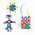 Clixo magnetic building toy creations, including a flower, a robot, and a bag
