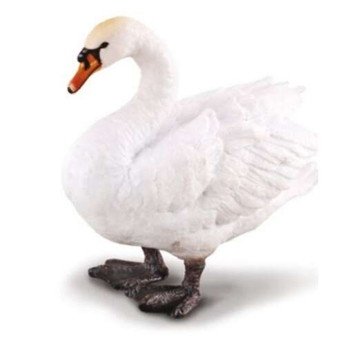 Collecta swan figurine, white swan model, realistic animal figure, 8 x 4 x 7 cm