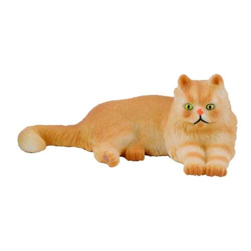 Collecta Persian cat figurine, realistic, detailed, lying down, orange and white fur