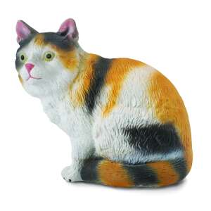 Collecta Hand-Painted Domestic Cat Figurine, S size, calico cat figurine - Collecta