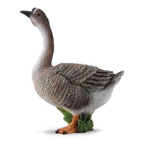 Collecta Asian Goose Figurine, grey and white, realistic, detailed, hand-painted, for kids and collectors - Collecta