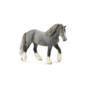 Collecta Big Grey Shire XL Horse Figurine, grey horse figurine, farm animal toy, horse toy, plastic horse figurine - Collecta