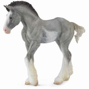 Collecta Clydesdale foal figurine, grey and white, 11 x 10 cm - Collecta