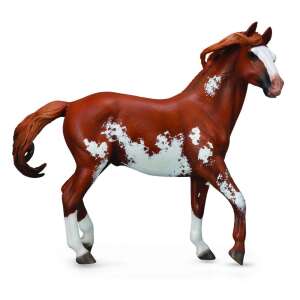 Collecta Mustang Stallion figura, barna és fehér ló figurája, deluxe modell - Collecta