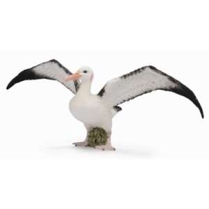 Collecta Albatross Wanderer L figura, valósághű kézzel festett vándor albatrosz modell kinyújtott szárnyakkal - Collecta