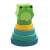 Djeco Puzz & Stack wooden stacking and puzzle toy for toddlers, featuring a frog, colorful rings, and a rainbow