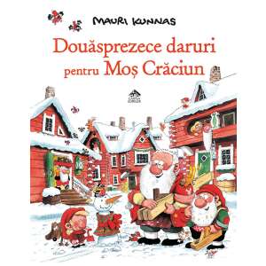 Mauri Kunnas Twelve Gifts for Santa Claus book cover, illustrated with Santa Claus and elves in a snowy village - Book