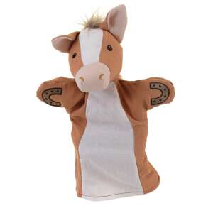 Egmont Toys brown horse hand puppet with white markings and a horseshoe on the arm - Puppet Toy