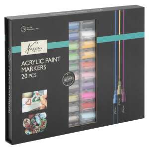 Nassau Fine Art Acryl-Farbstifte 20 Stück Set, Premium Qualität, feine Spitze, leuchtende Farben, perfekt für Kunst, Handwerk und DIY-Projekte - Marker