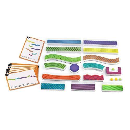 Tumble Trax Magnetic Marble Run STEM Logic Game, 29 pieces, includes magnetic pieces, marbles, and activity cards