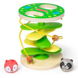 Melissa & Doug Roll-a-bles Treehouse Twirl wooden toy for babies and toddlers, featuring a spinning tree with rolling balls and a bead maze - Developmental Toy for Baby