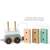 UMU Toys wooden train with blocks, showing the different ways to build with the blocks