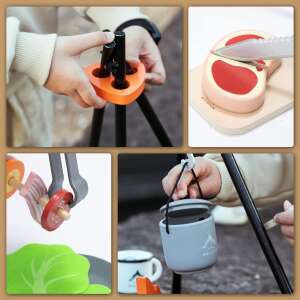 UMU Toys Rollenspiel Camping Set, 45 Teile, Grill, Lagerfeuer, Kochutensilien, Essen und mehr - UMU Toys