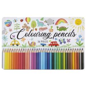 36 db színes ceruza készlet, fém dobozban