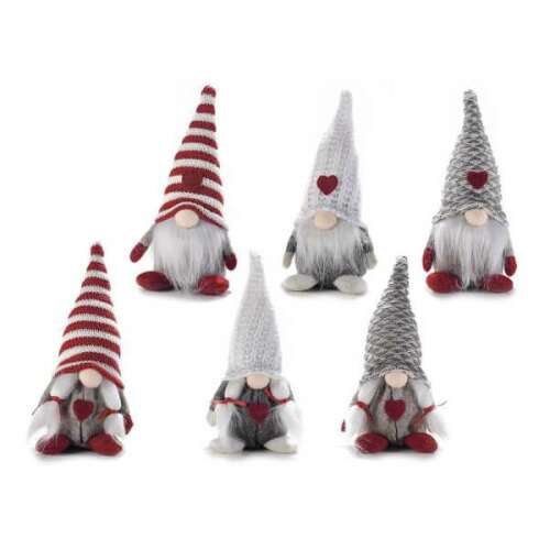 Karácsonyi manó zsákfigura, szíves, többféle színben