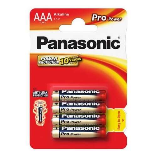 Panasonic Pro Power AAA Alkáli Elemek, 4 darabos csomag - Elem