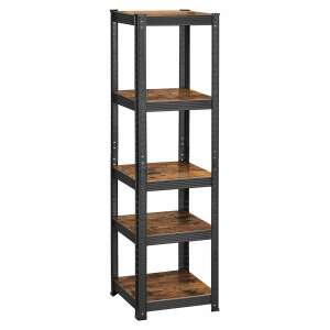Stojeća polica, 5 polica, podesiva, 37 x 37 x 150 cm, vintage smeđe-crna | SONGMICS 109871278 - SONGMICS