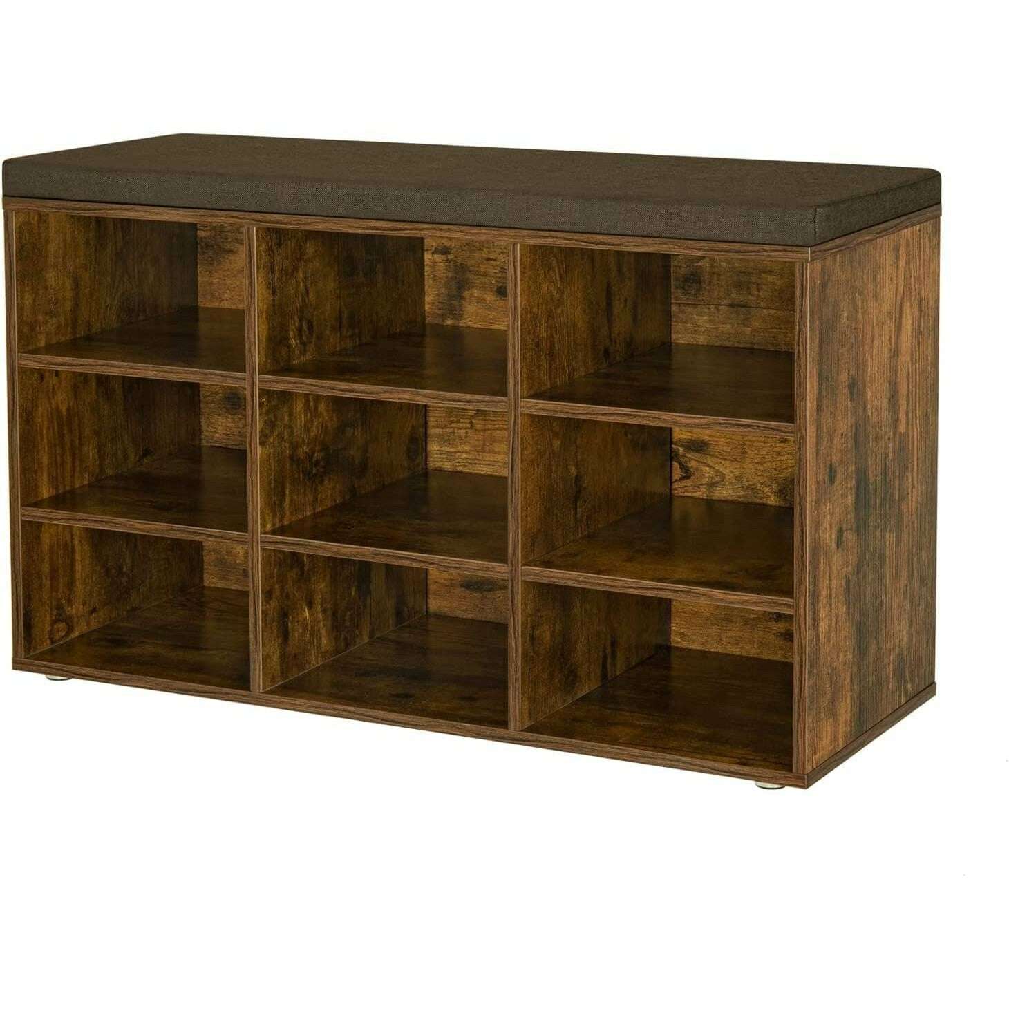 Kupa za odlaganje obuće s podstavljenim sjedalom, 30,3x78,5x48 cm, smeđa | VASAGLE