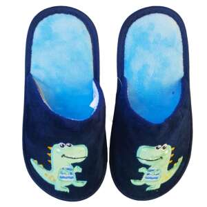 SPROX dunkelblaue Dinosaurier Hausschuhe Größe 32, gemütliche Indoor-Schuhe für Kinder - Sprox