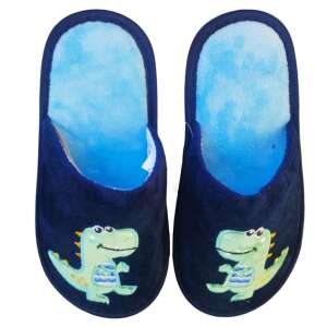 SPROX dunkelblaue Dinosaurier Hausschuhe Größe 33, gemütliche Indoor-Schuhe für Kinder - Sprox