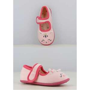 Happy Bee rosa Katzen Hausschuhe für Mädchen, Innenschuhe mit Klettverschluss - Schuhe für Kinder