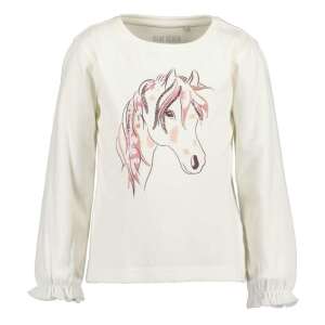 Blue Seven lányka hosszú ujjú póló lovas mintával és flitterekkel, törtfehér - Baba & Gyerek divat