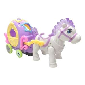 Pónikocsi játék fényekkel és hangokkal, lovas kocsi játék - Nonbrand Interaktív gyerek játék