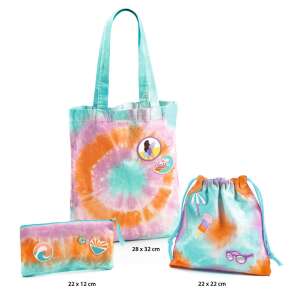 Genți Djeco Tie Dye finite: Geantă Tote, Sac cu șnur și Portofel cu aplicații de vară - Djeco Jocuri si jucarii creative