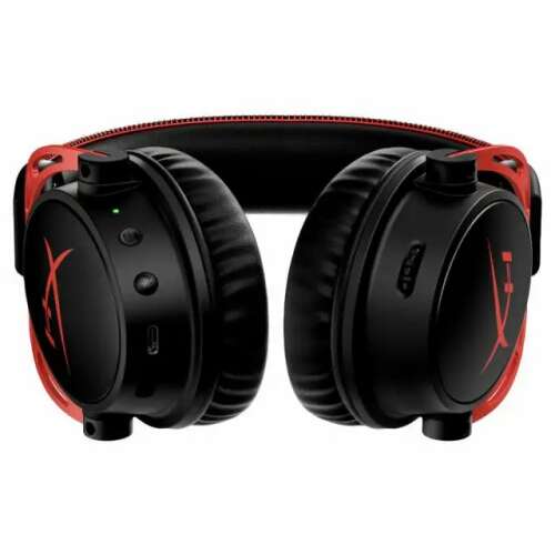 HyperX Cloud Alpha Wireless Gaming Headset, schwarz und rot, Vorderansicht
