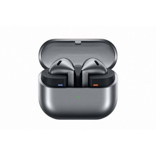 Samsung SM-R530 Galaxy Buds 3 vezeték nélküli fejhallgató, Bluetooth 5.4, 45 mAh (fülhallgató), 500 mAh (töltőtok), IP57, ezüst