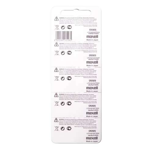 5 db Maxell CR2025 3V lítium gomb elem, Japánban gyártva